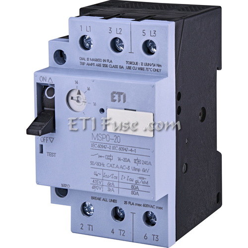 کلید حرارتی حفاظت موتور ای تی آی ETI MPCB MSP0 0.6A