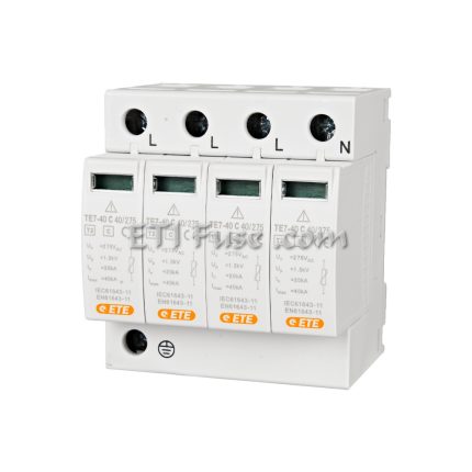 برق گیر تابلویی سه فاز با نول ایستا توان اتصال ETE TTE08144 T2+T3-C+D 60KA 3P+N