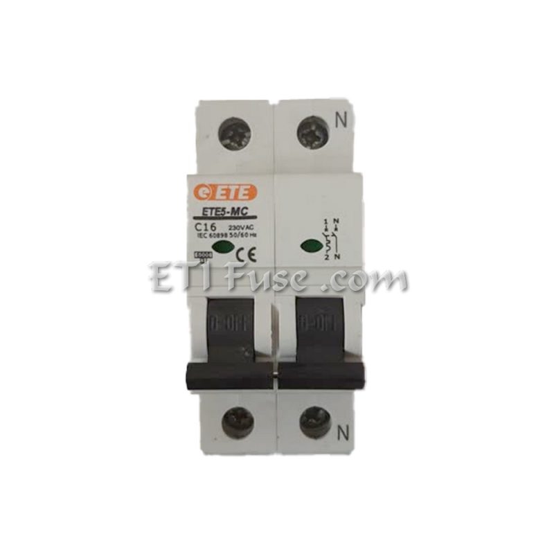 کلید مینیاتوری 1 پل + نول تیپ C ایستا توان اتصال ETE MCB MC001405211 10A