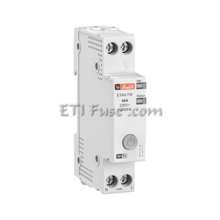 رله کنترل بار هوشمند 18mm کنترل ولتاژ جریان و توان مصرفی WIFI دار ایستا توان اتصال ETE ETR00WF1M40 1-40A
