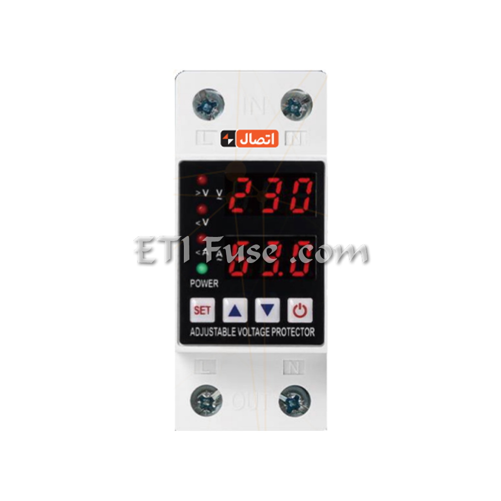 محافظ ولتاژ و جریان تکفاز با نمایشگر دوبل ایستا توان اتصال ETE ETVAP263 63A