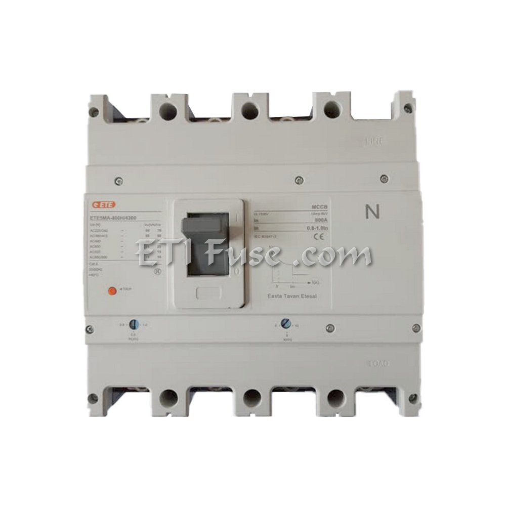 کلید اتوماتیک قابل تنظیم الکترونیکی 4 پل 3 تنظیم کیس 1250 ایستا توان اتصال ETE ME0346591000 630-1000A 0.6In