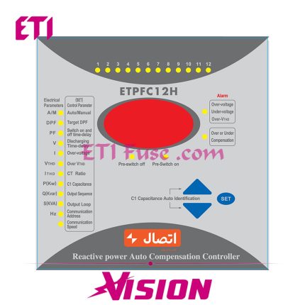 رگولاتور بانک خازنی کنترل مستقیم خروجی 12 پله ایستا توان اتصال ETE ETJKG-D12 12V