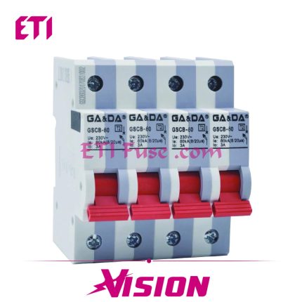کلید پشتیبان برقگیر تابلویی ایستا توان اتصال ETE ETSPB00224100 AC 230V T1 4P 100KA