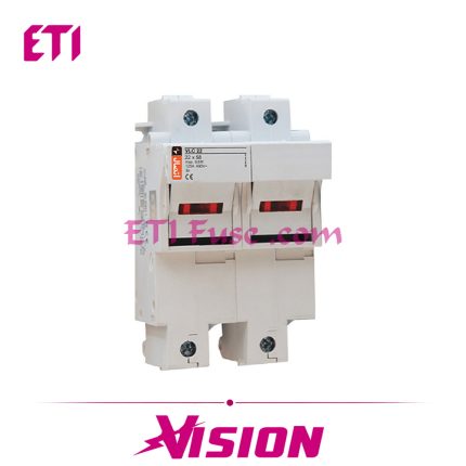 پایه فیوز سیلندری ایستا توان اتصال ETE 10×38 2P 32A LED